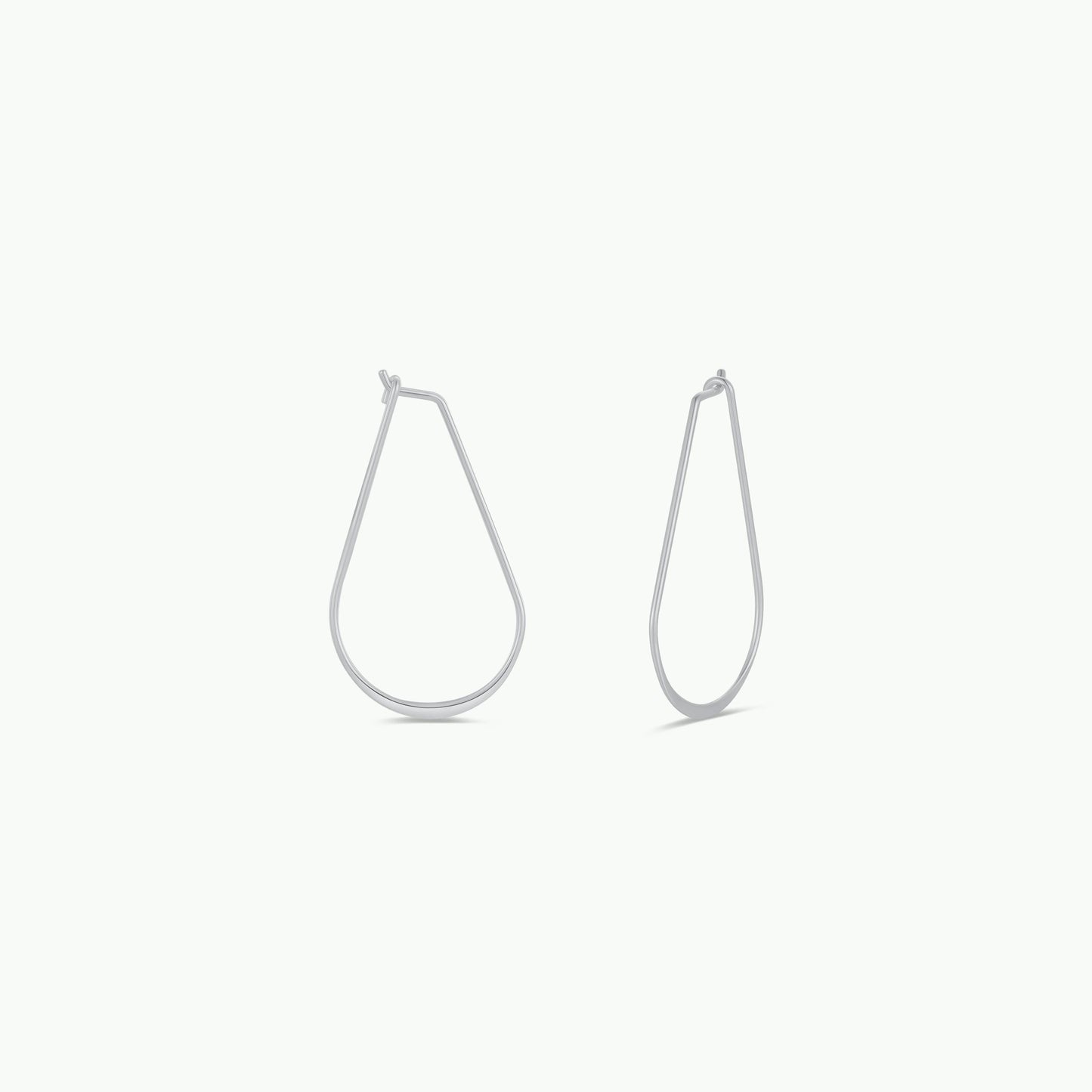 Silver Long Oval Hoop