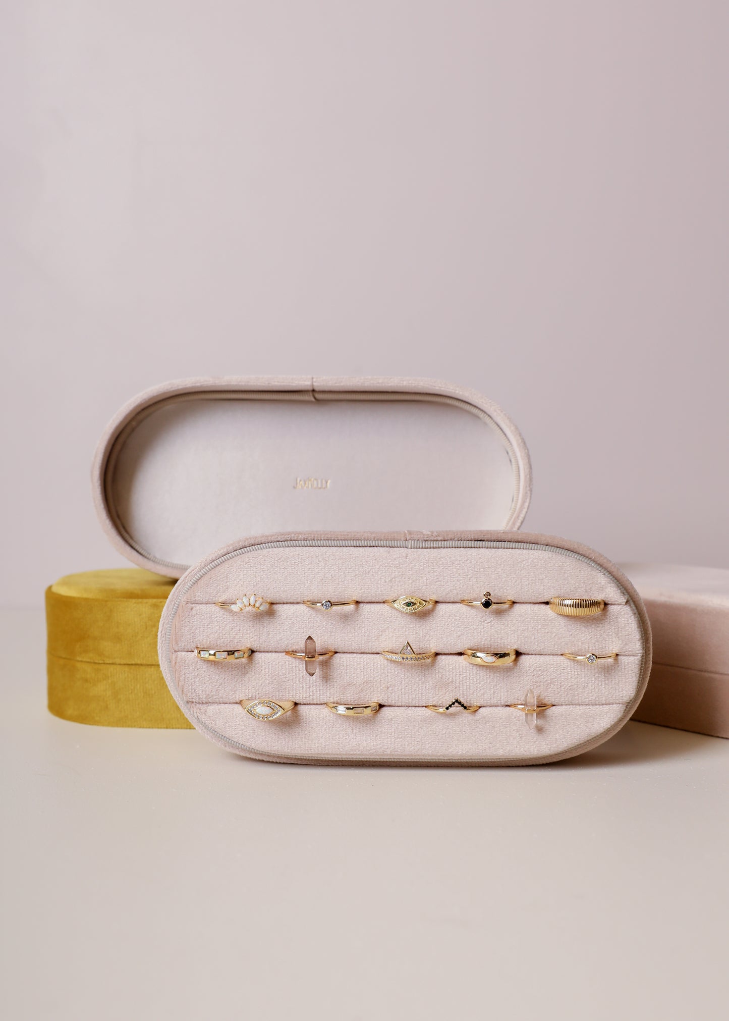 Large Oval Velvet Jewelry Box