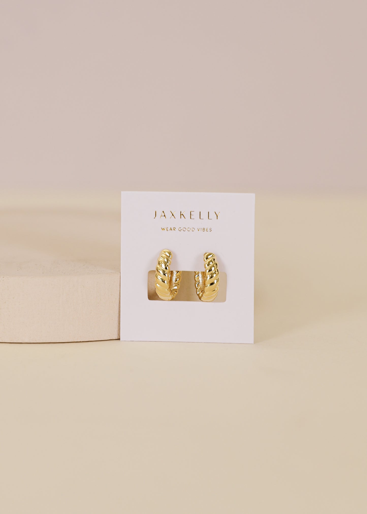 Small Channel Gold Hoop