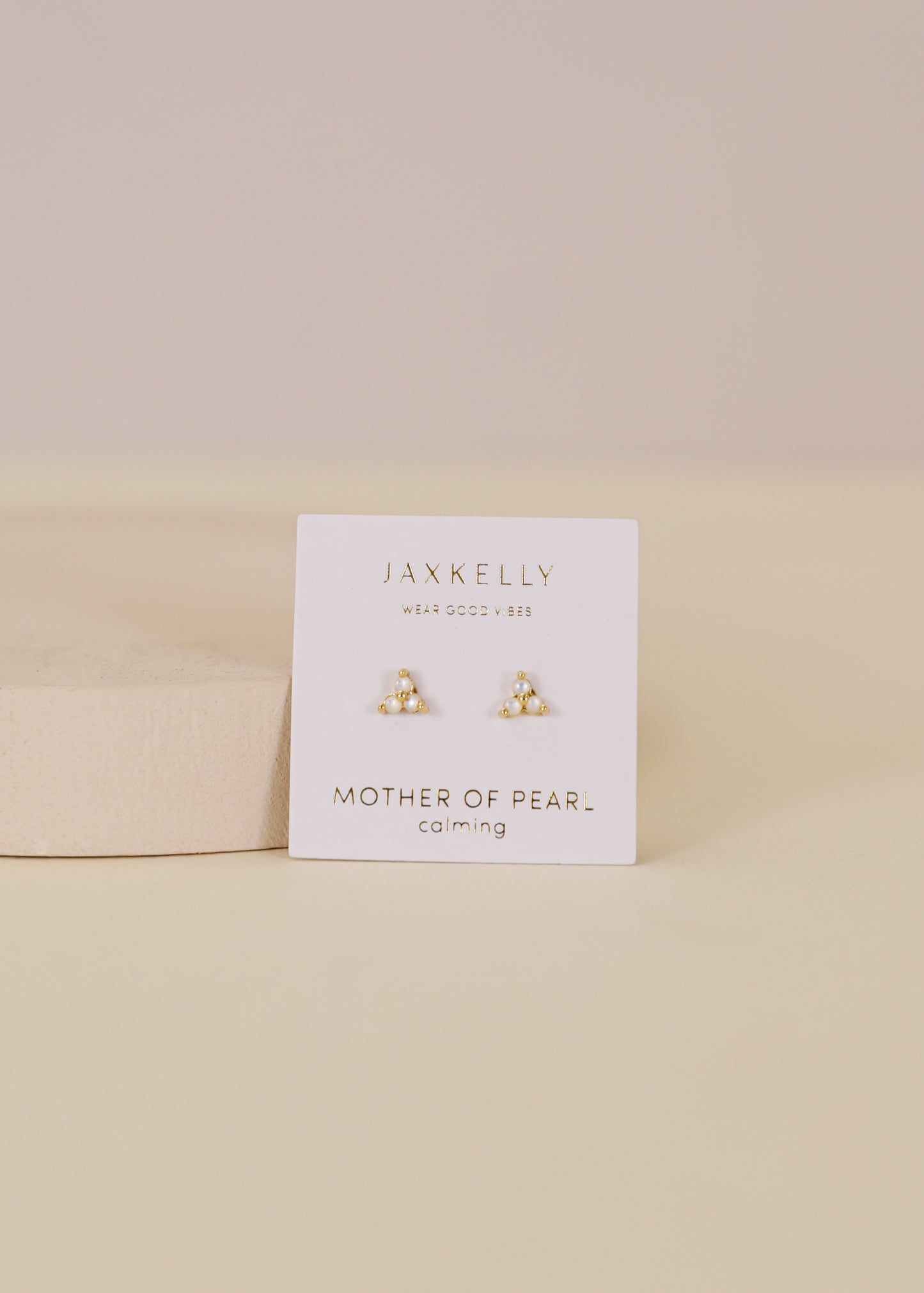 Trio Cluster Gold Earrings - Pearl