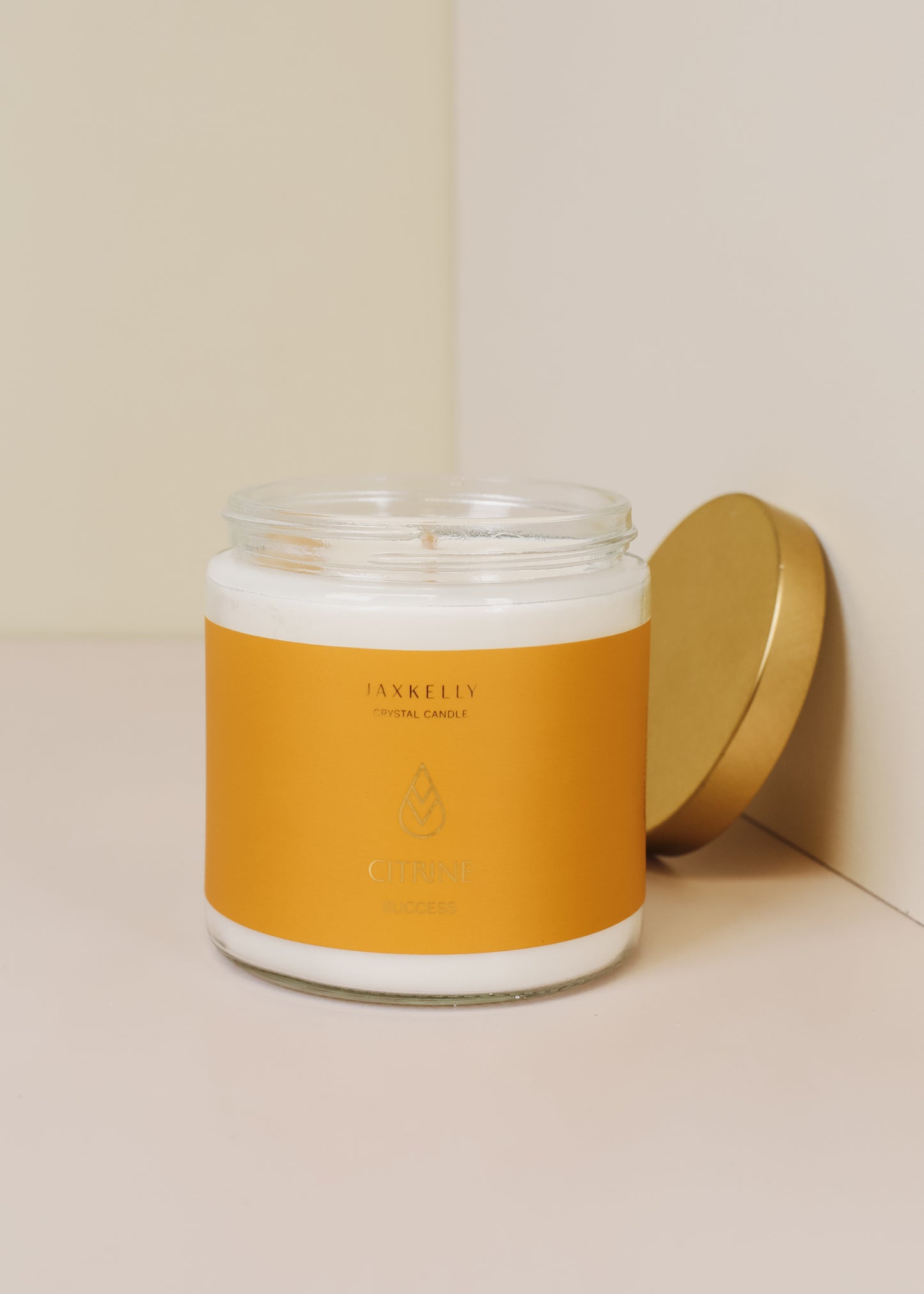 16oz Clear Crystal Candle - Citrine - Success