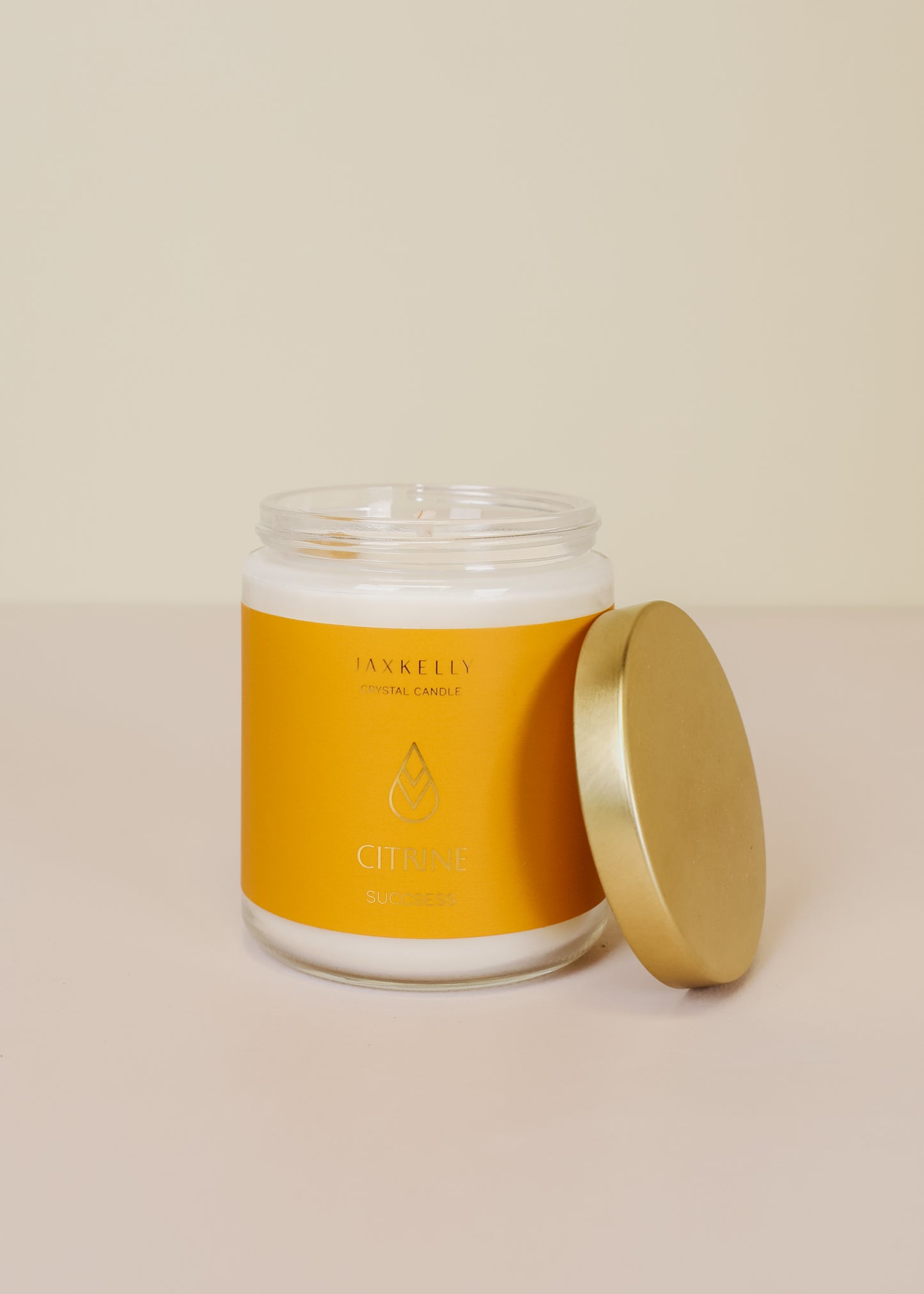 9oz Clear Crystal Candle - Citrine - Success