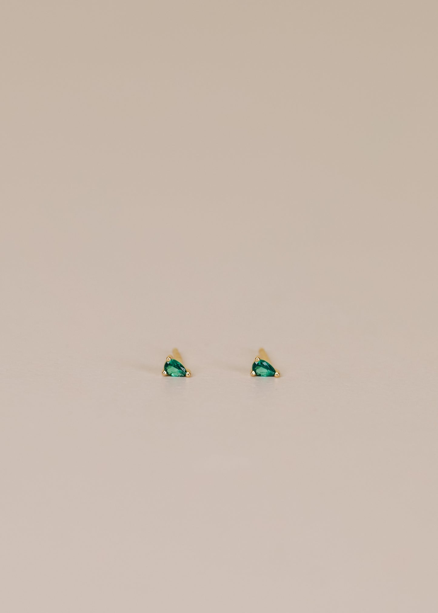 Emerald Teardrop Studs