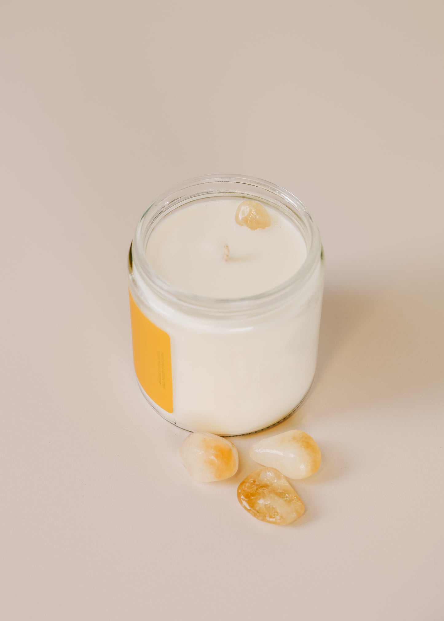 4oz Clear Crystal Candle - Citrine - Success