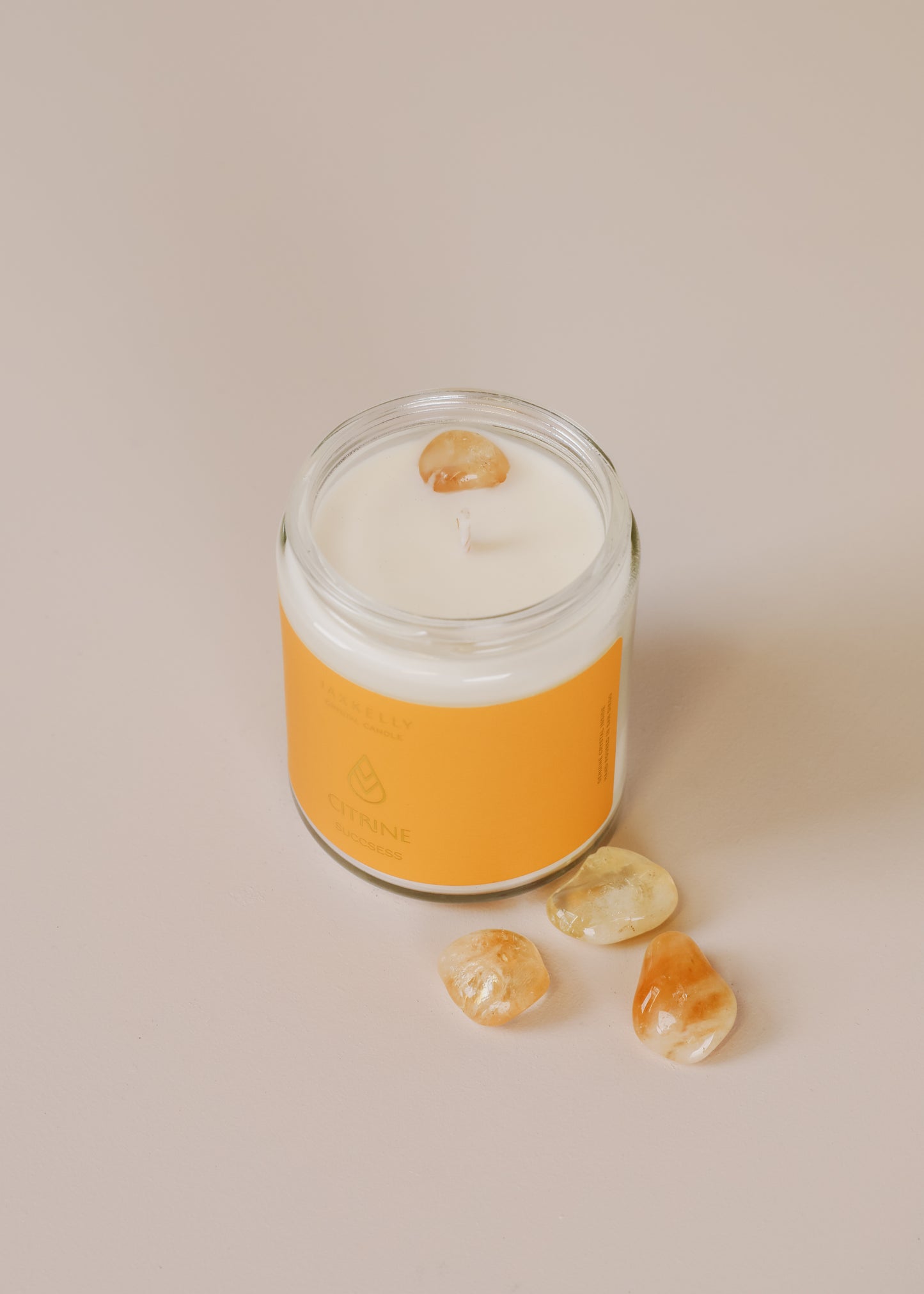 9oz Clear Crystal Candle - Citrine - Success