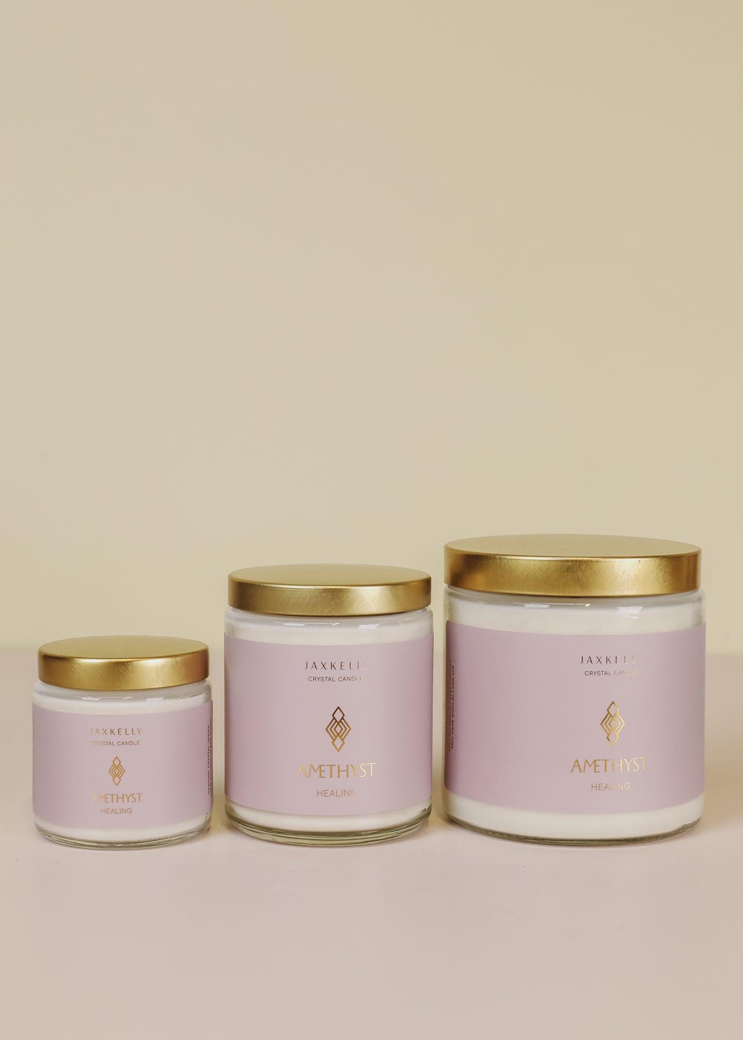 9oz Clear Crystal Candle - Amethyst - Healing