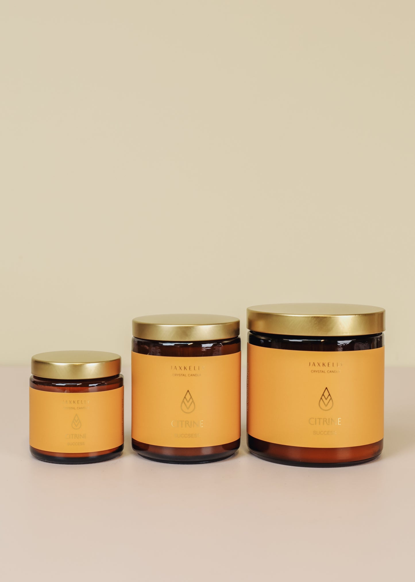 9oz Amber Crystal Candle - Citrine - Success