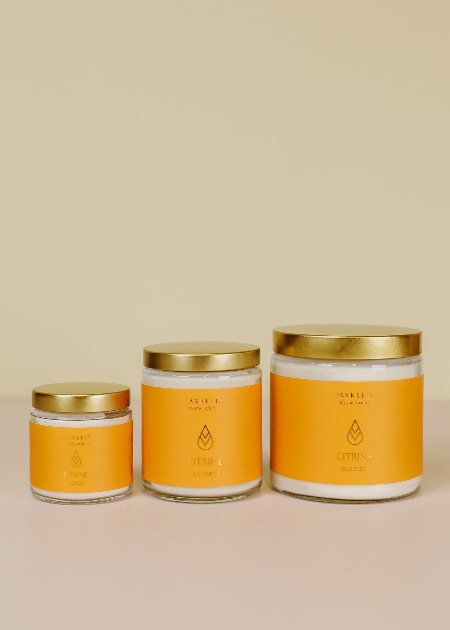 16oz Clear Crystal Candle - Citrine - Success