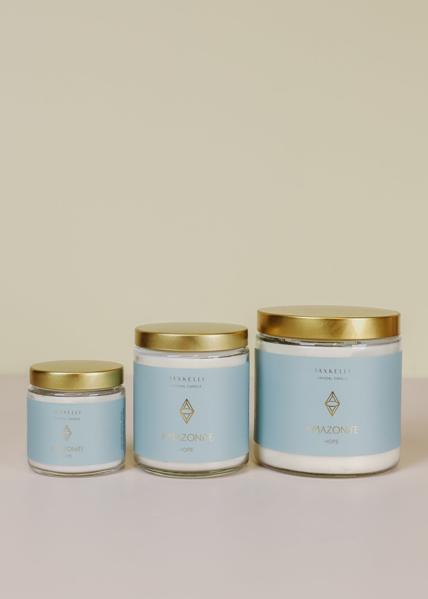 9oz Clear Crystal Candle - Amazonite - Hope