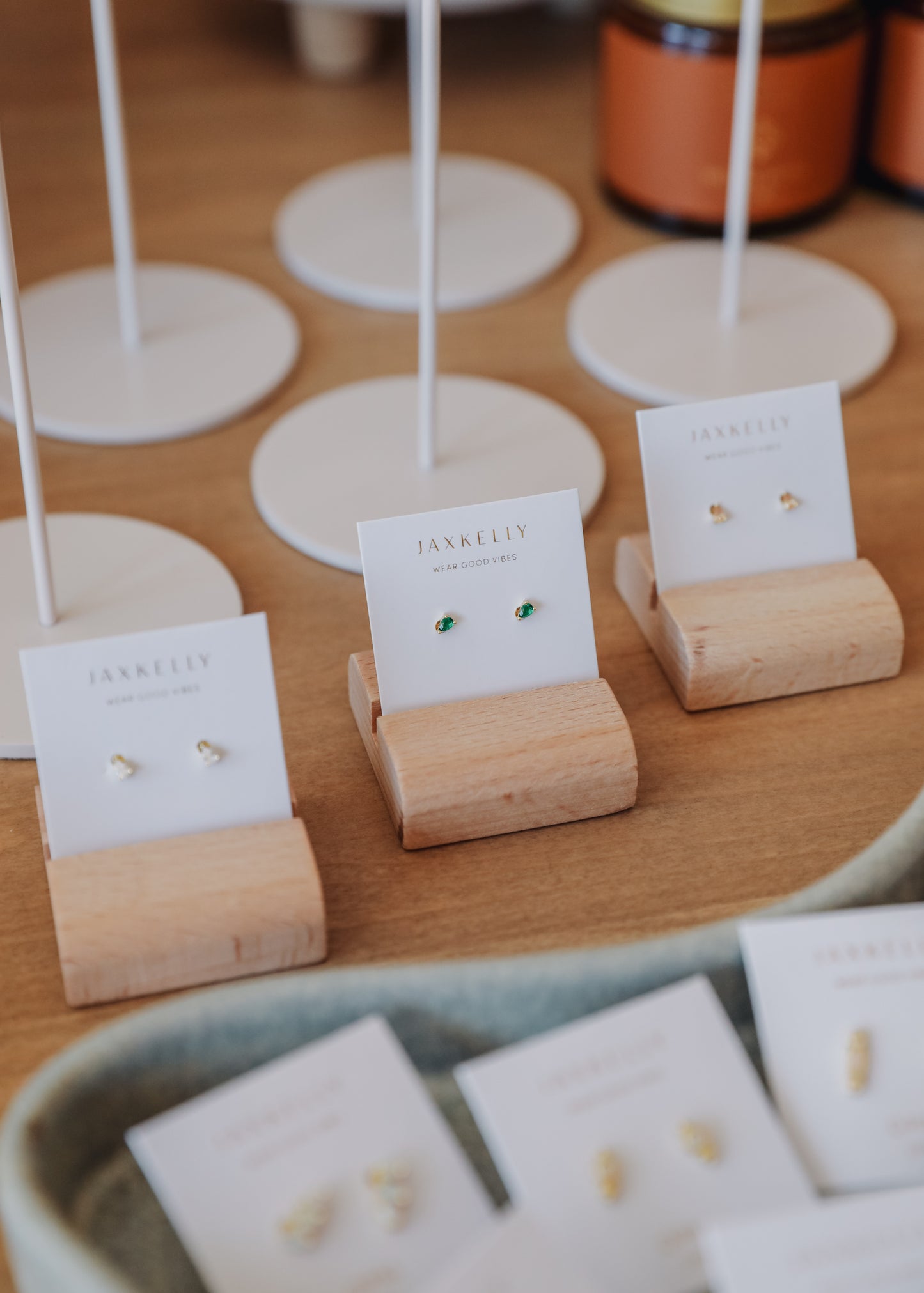 Emerald Teardrop Studs