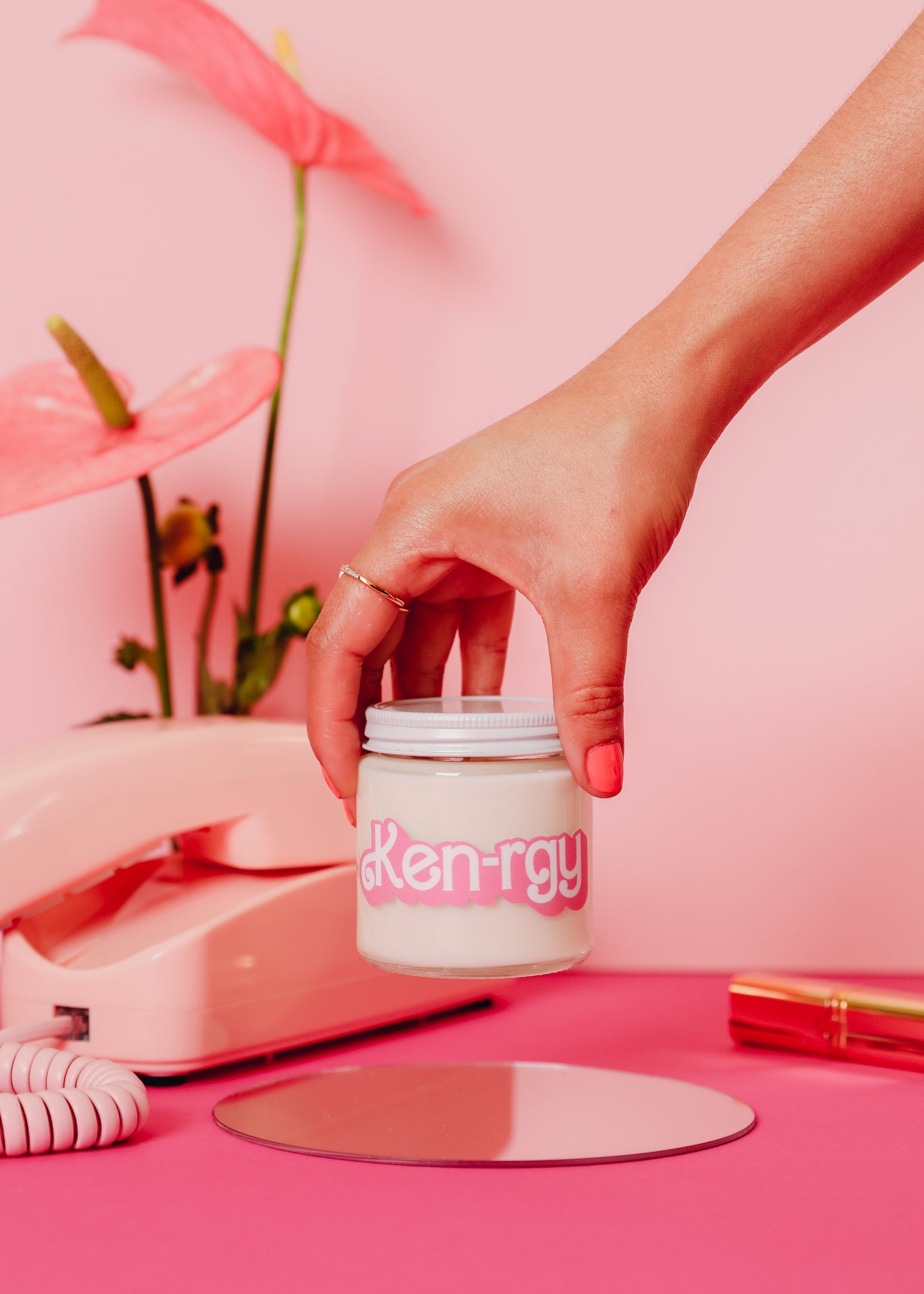 Barbie Inspired Ken-rgy - Cream Candle