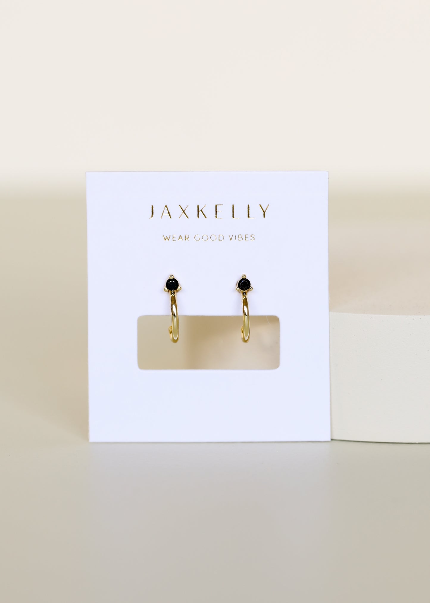 Open Mini Hoop Earring - Black