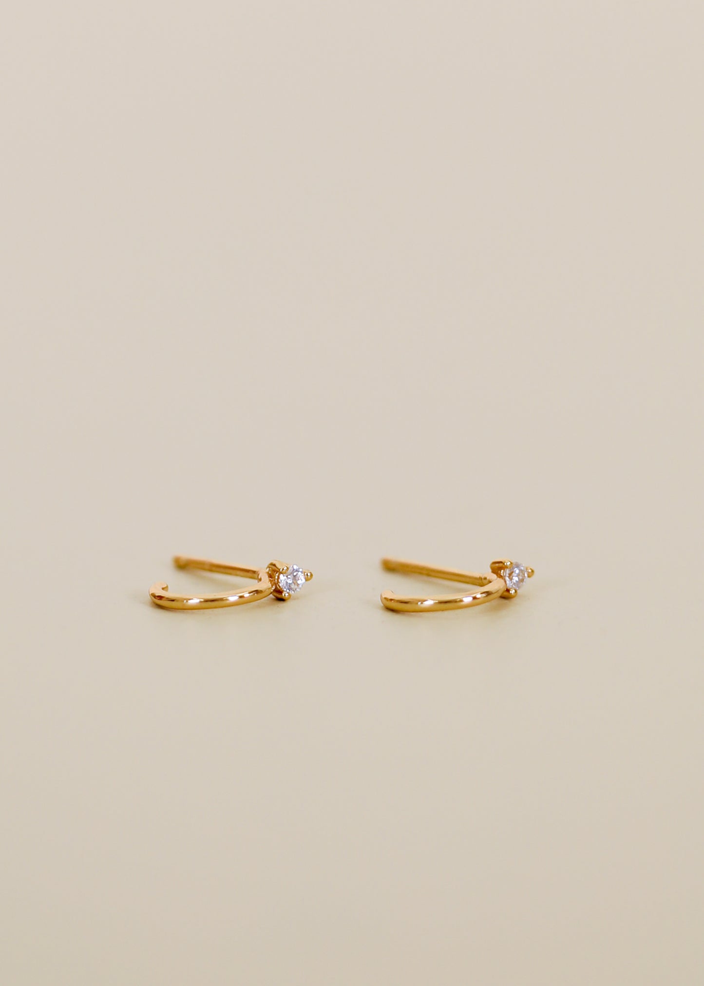 Open Mini Hoop Earring - White