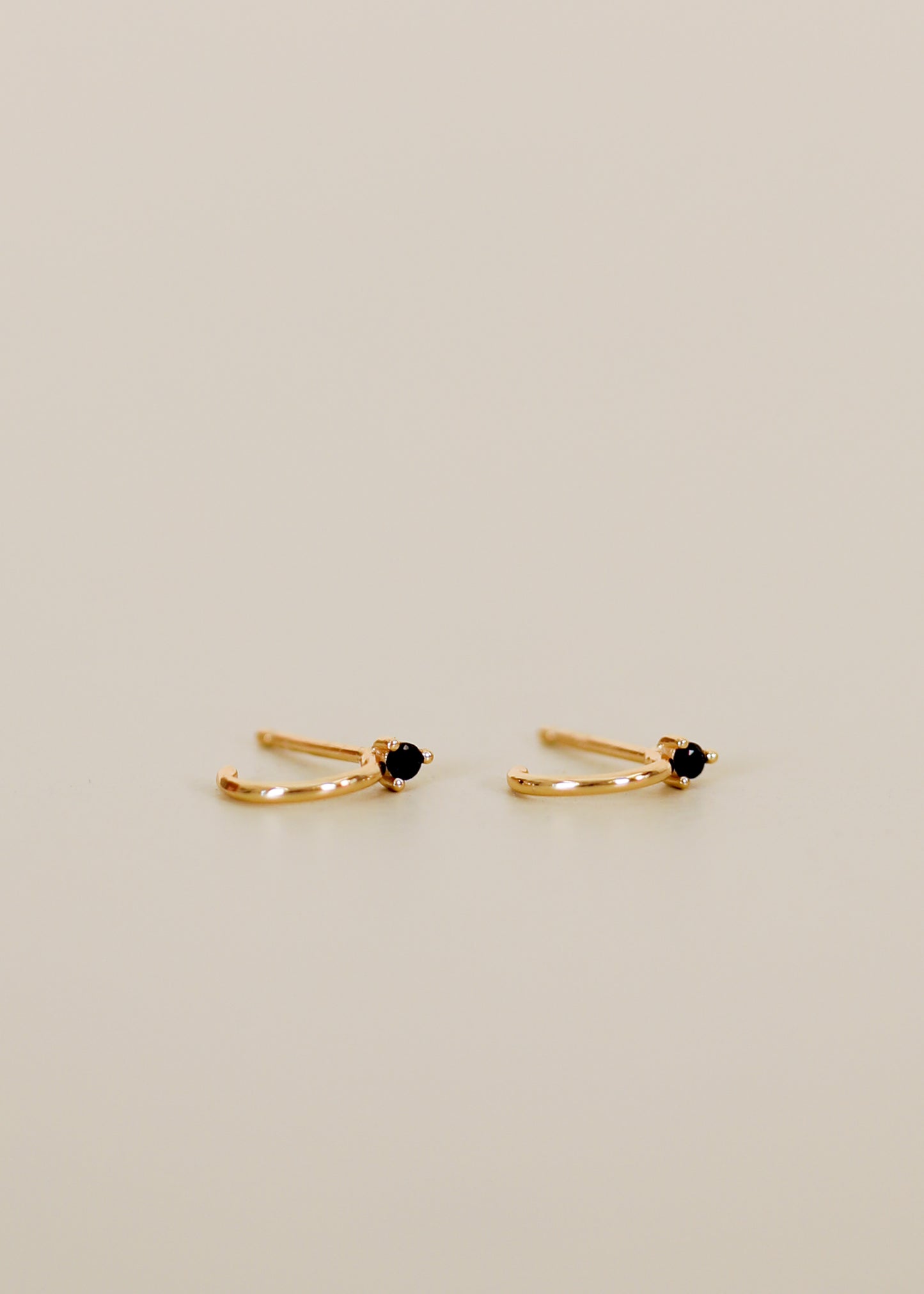 Open Mini Hoop Earring - Black