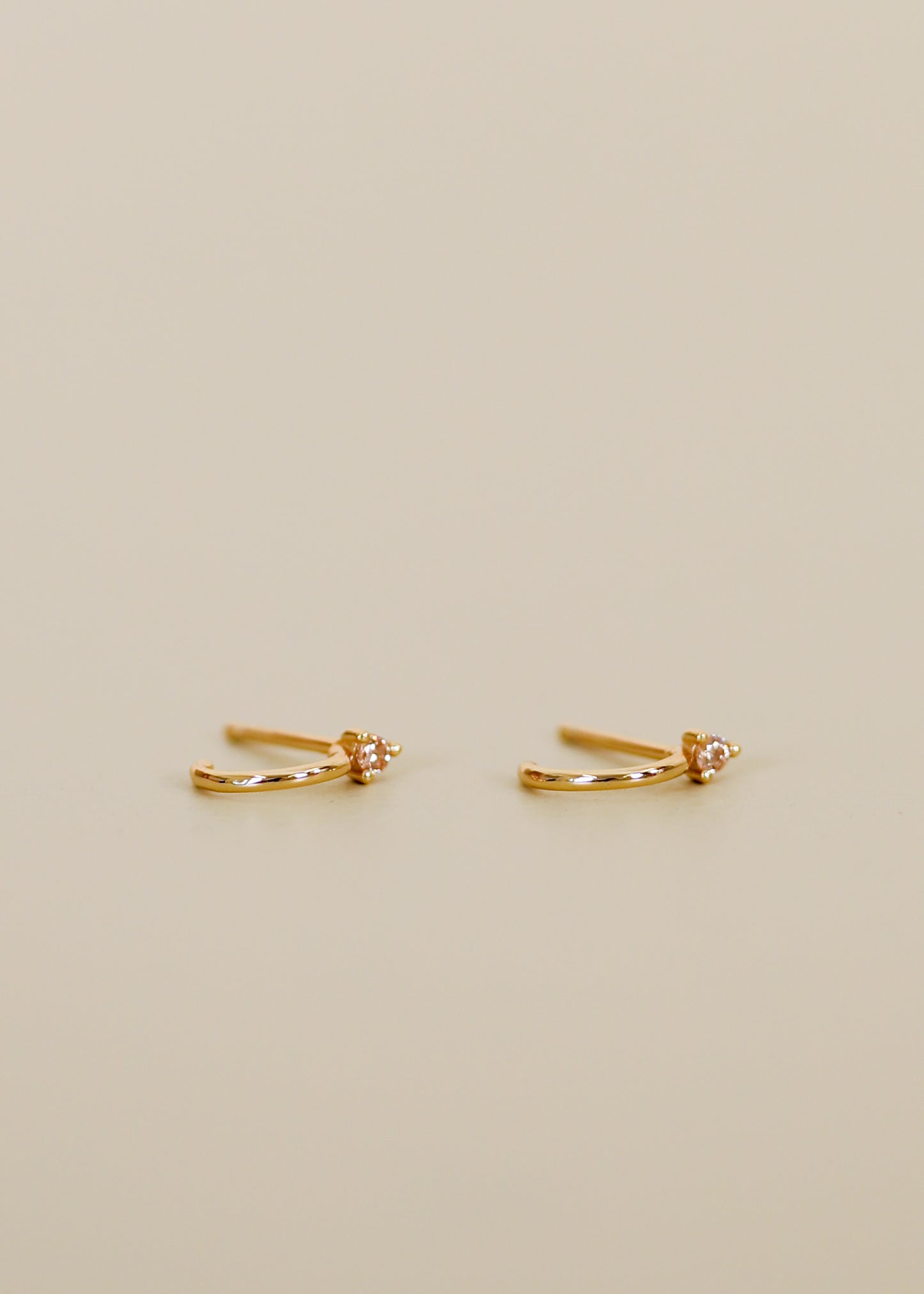 Open Mini Hoop Earring - Champagne