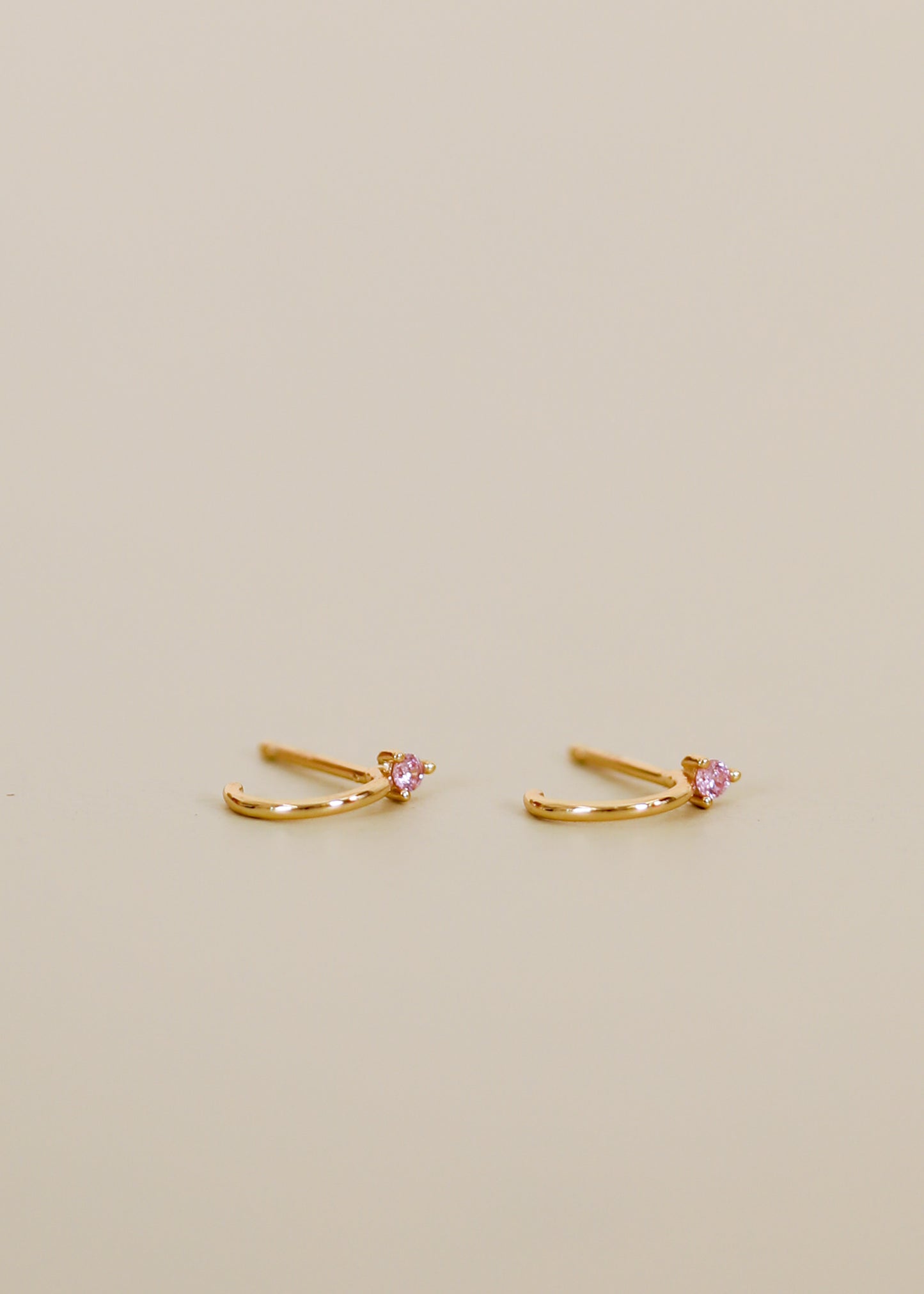 Open Mini Hoop Earring - Pink