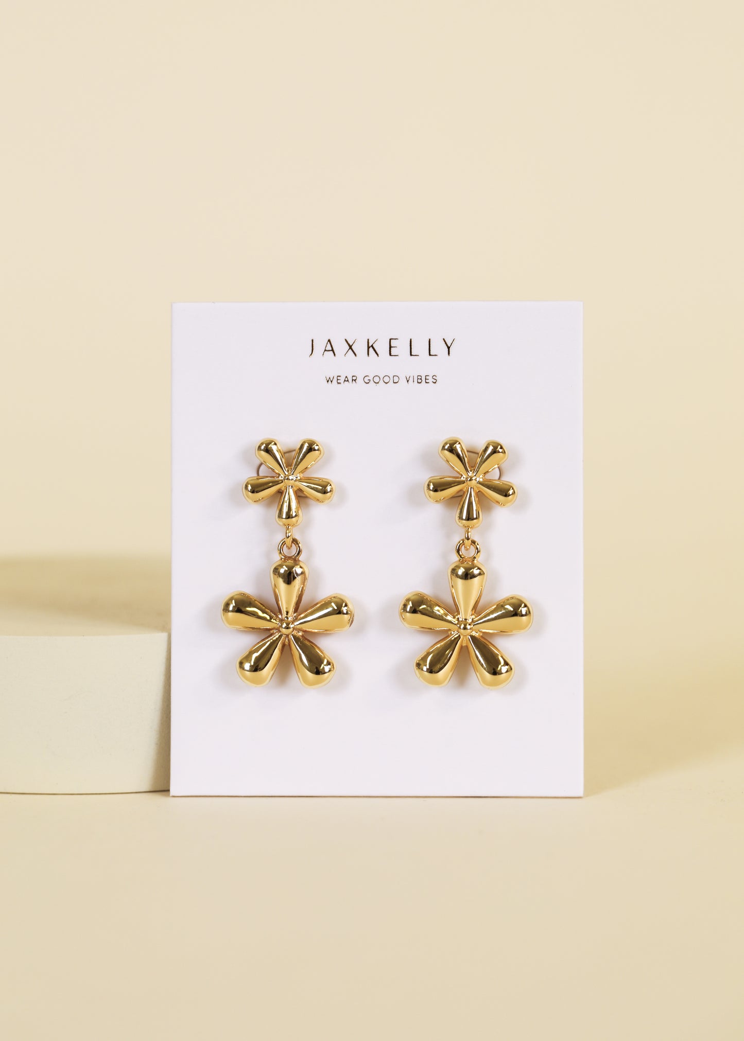 Double Daisy Drop Earring