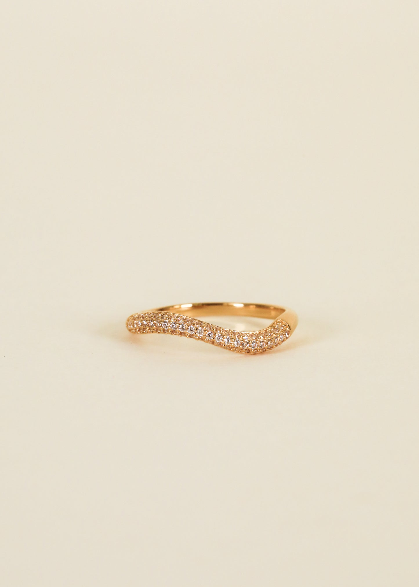 Ring - Pave Wave - Champagne CZ