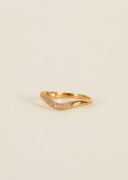 Ring - Pave Wave - Champagne CZ