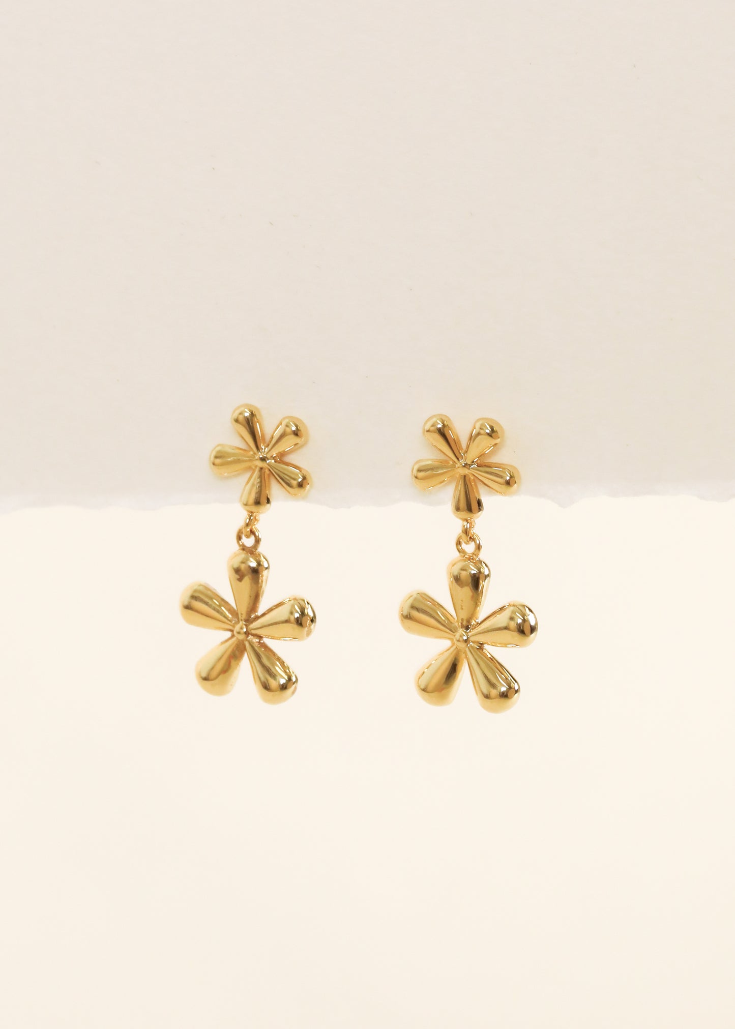 Double Daisy Drop Earring