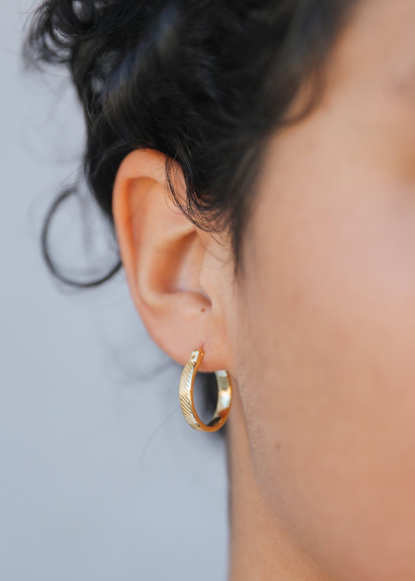 Textured Hoop - Earring