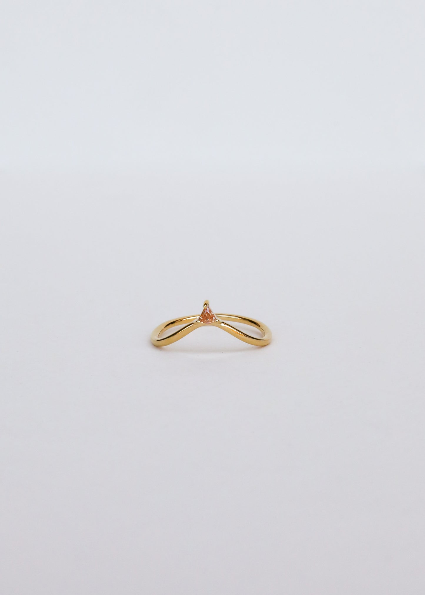 Arched Triangle Ring - Champagne