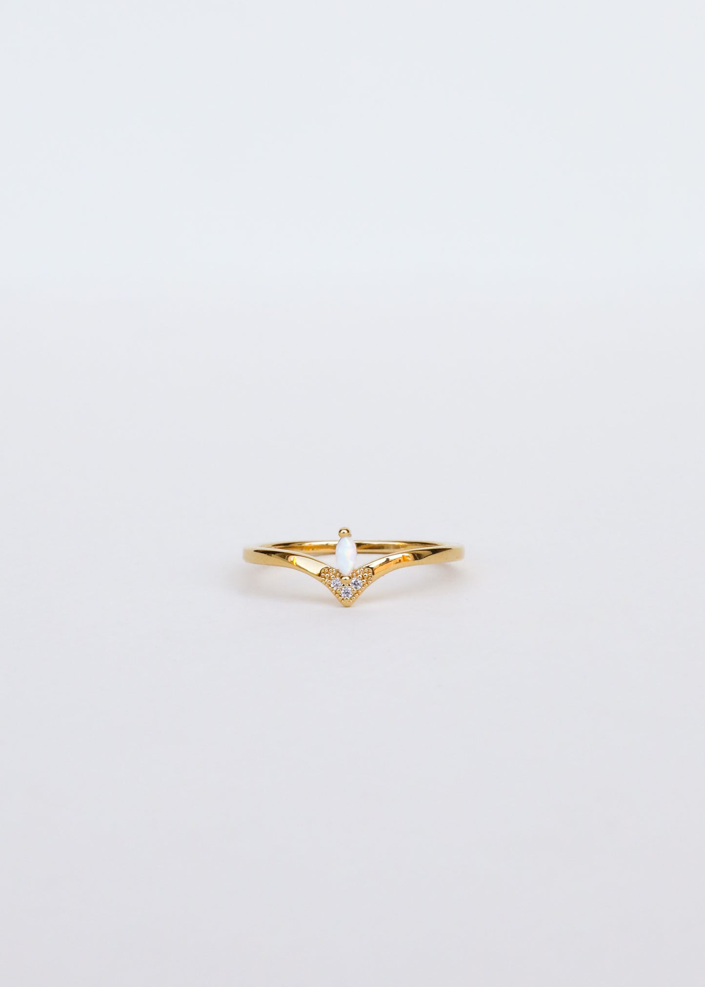 Floating Gemstone Ring - White Opal