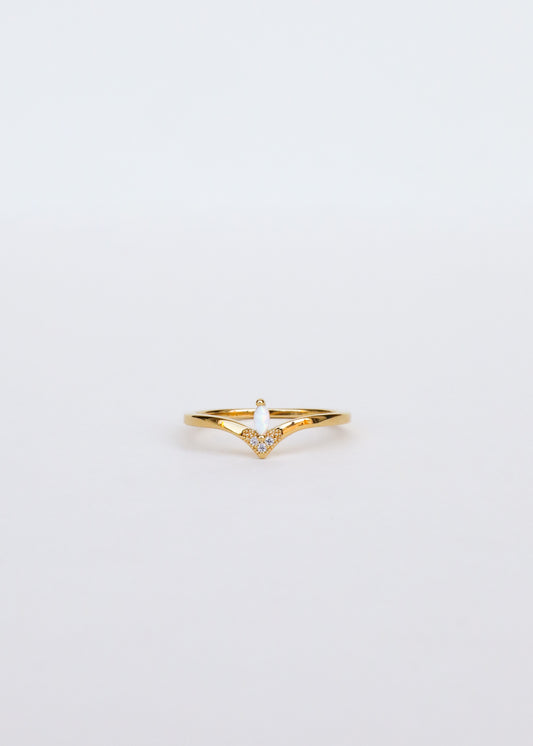Floating Gemstone Ring - White Opal