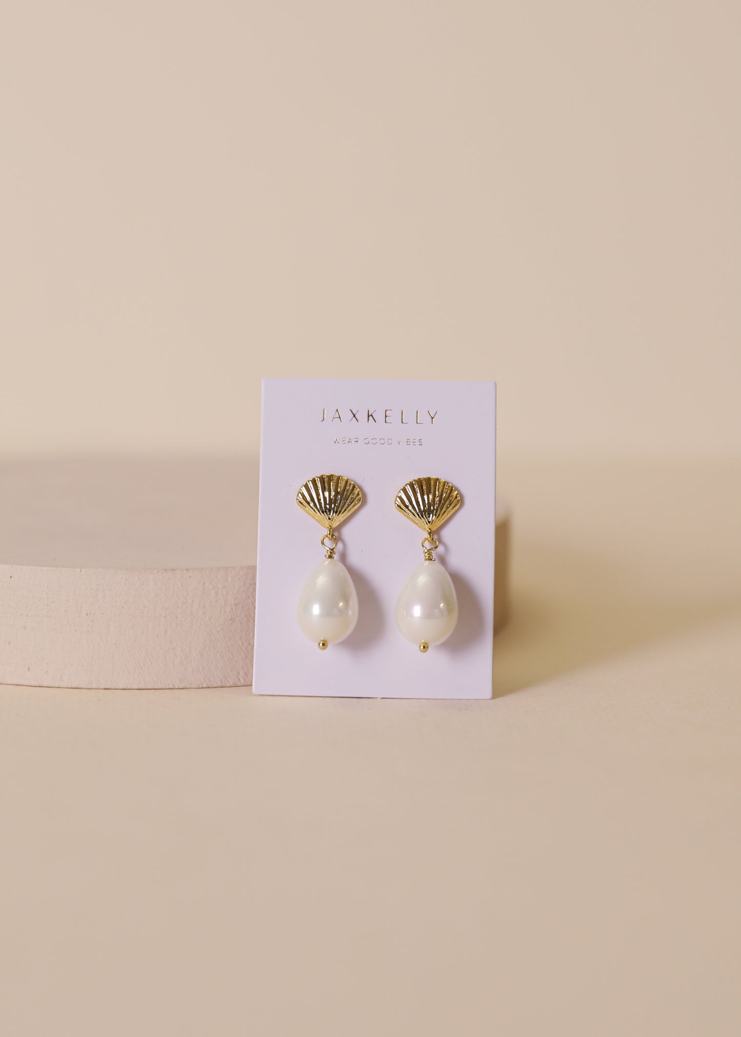 Seashell Pearl Drop Earrings