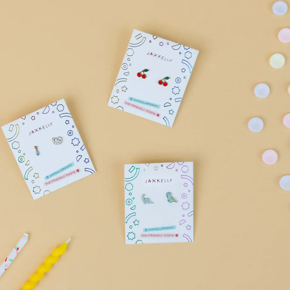 Artist Pallete Enamel Flat Back Kids Earrings