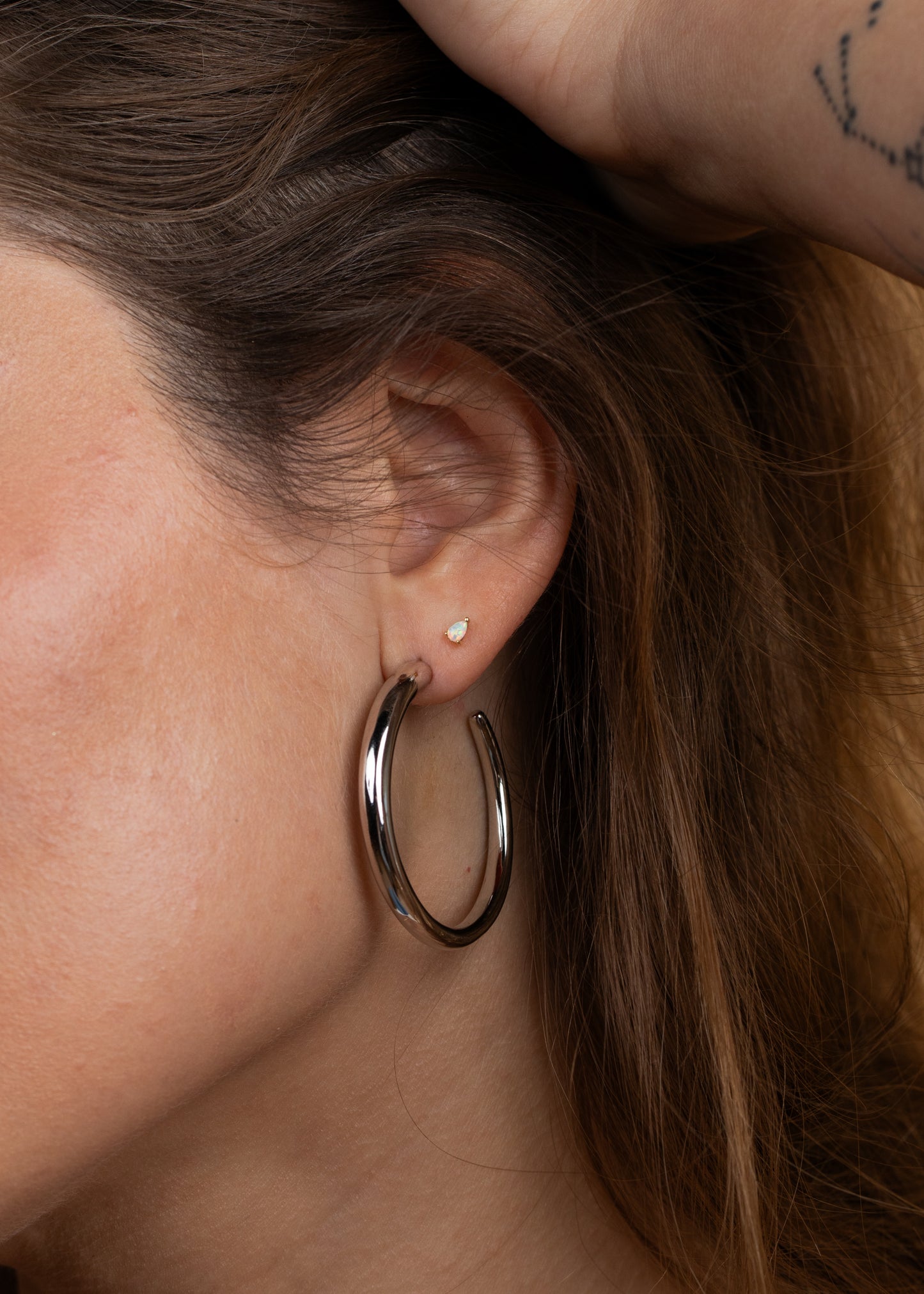 Teardrop Earring - White Opal