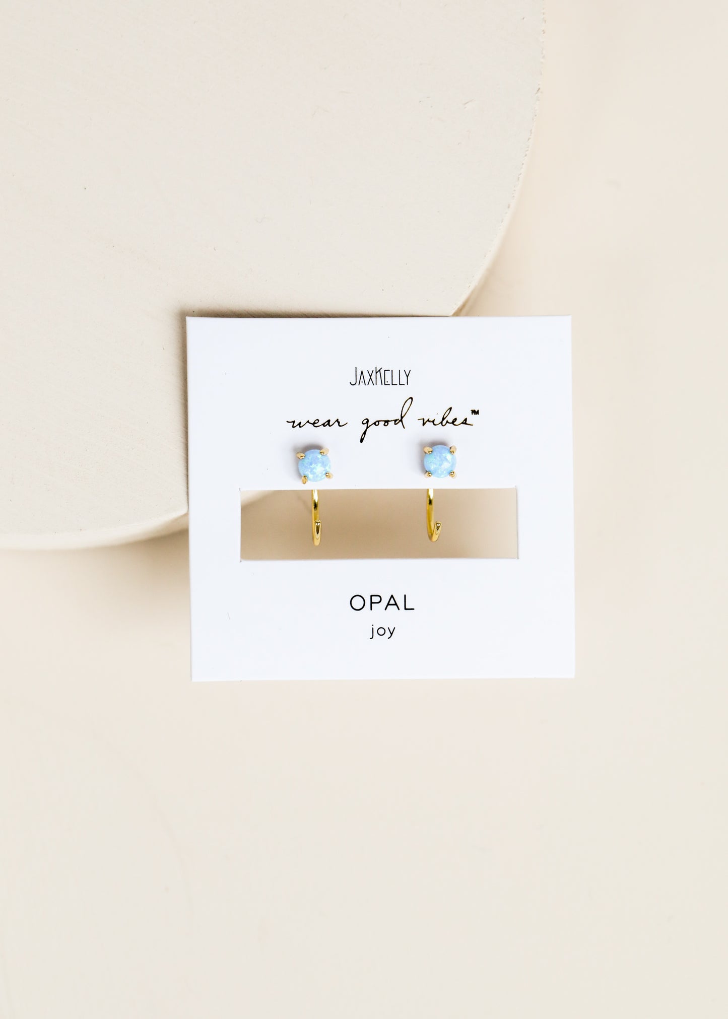 Fire Opal Huggies - Joy