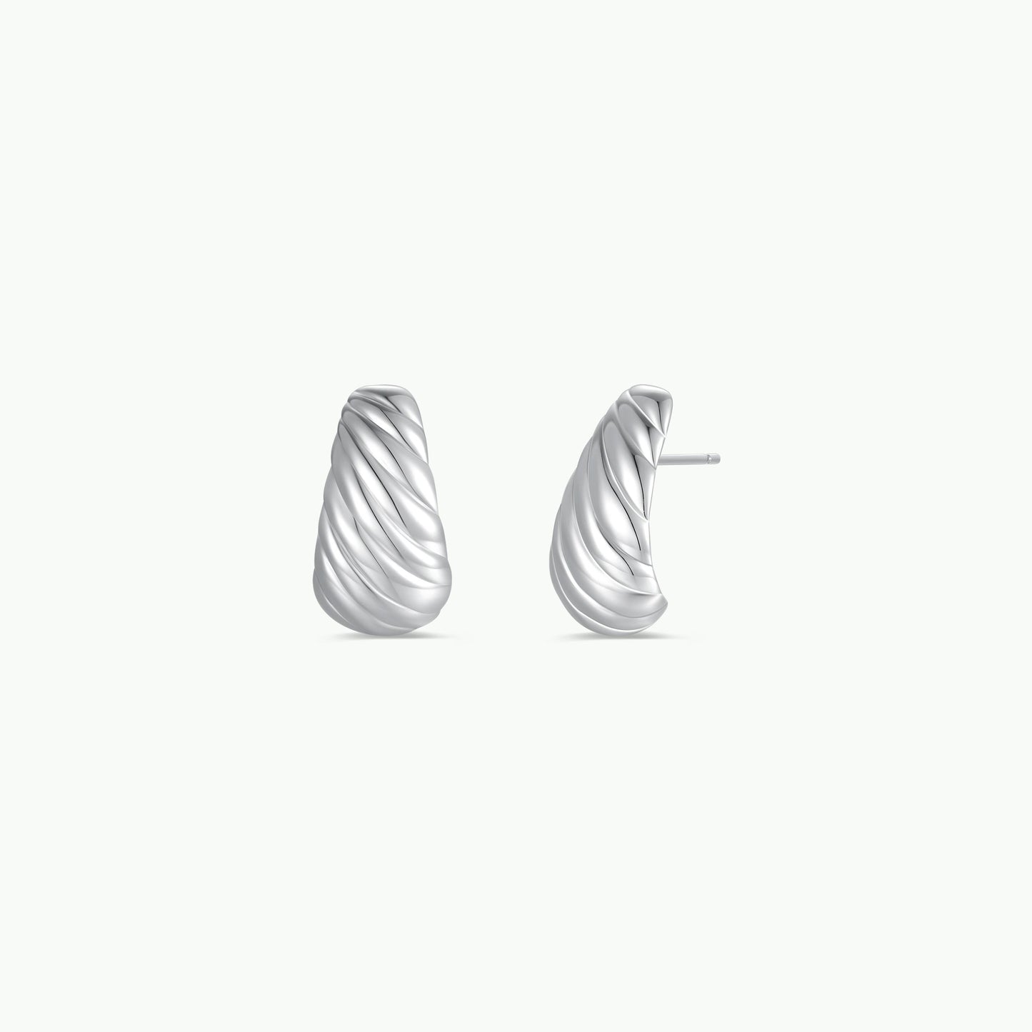 Silver Bold Swirl - Earring