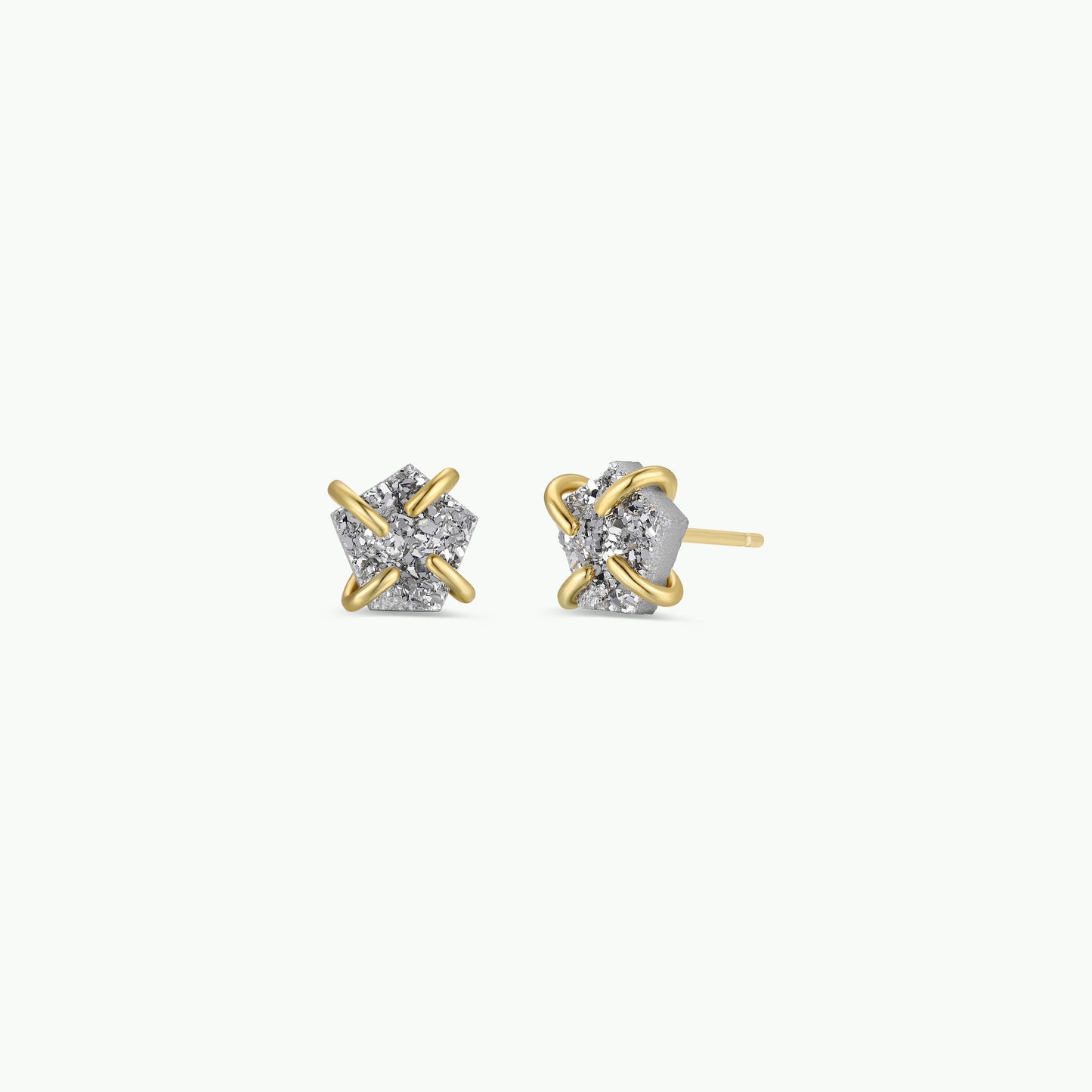 Silver Druzy Prong