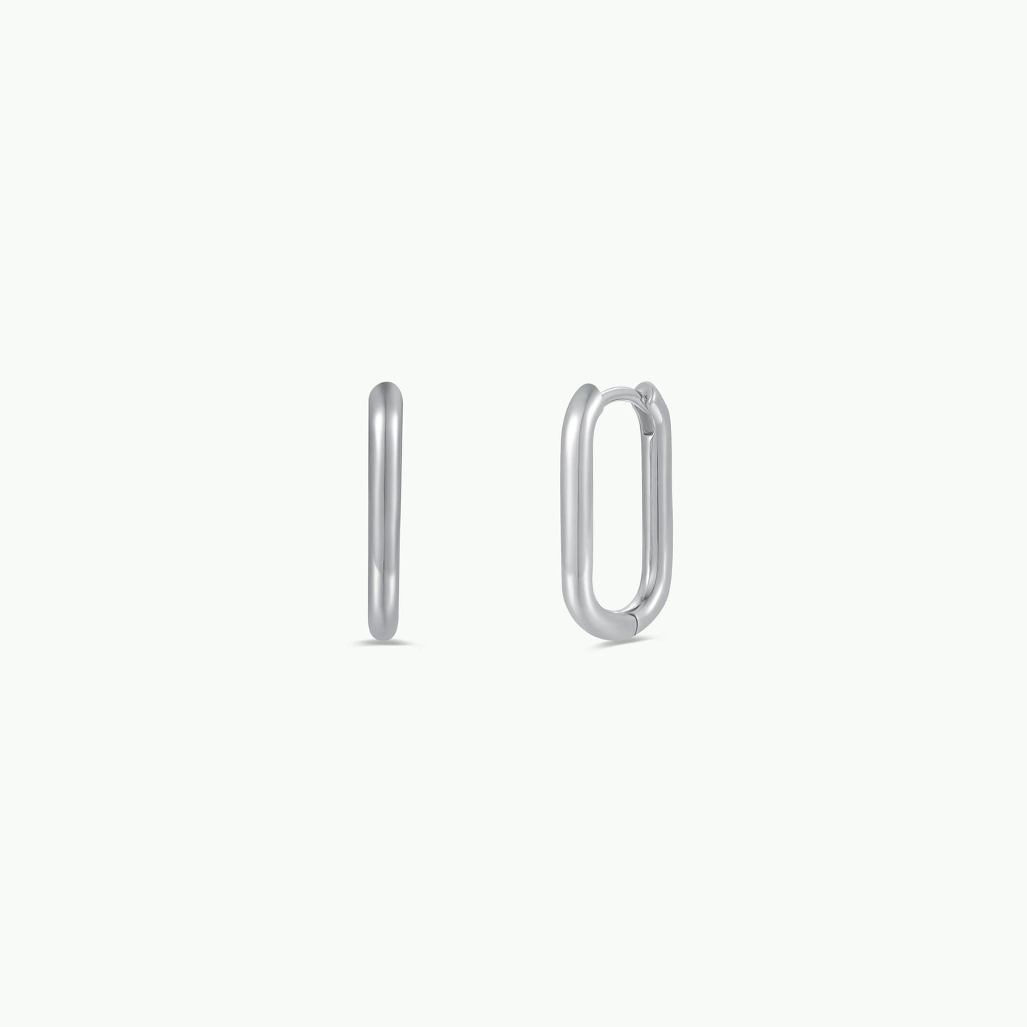 Silver Rectangle Hoop - Large