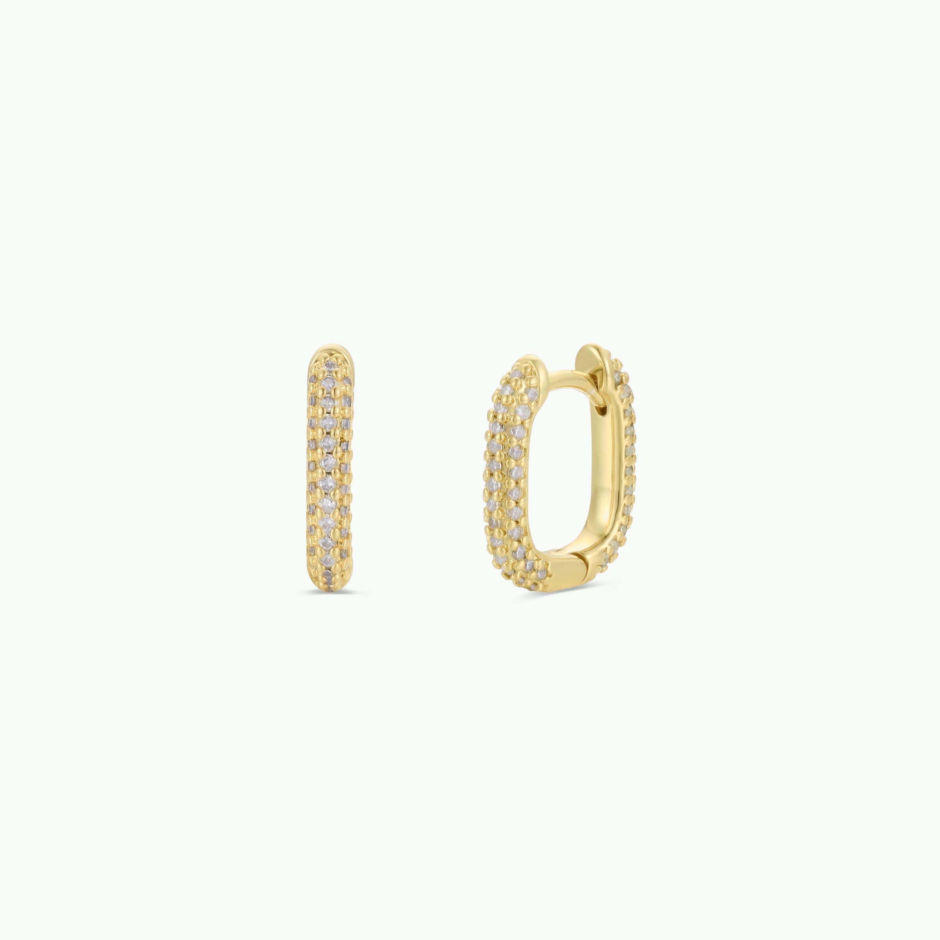 Pavé CZ Gold Hoop Earrings | 18K Gold | JaxKelly