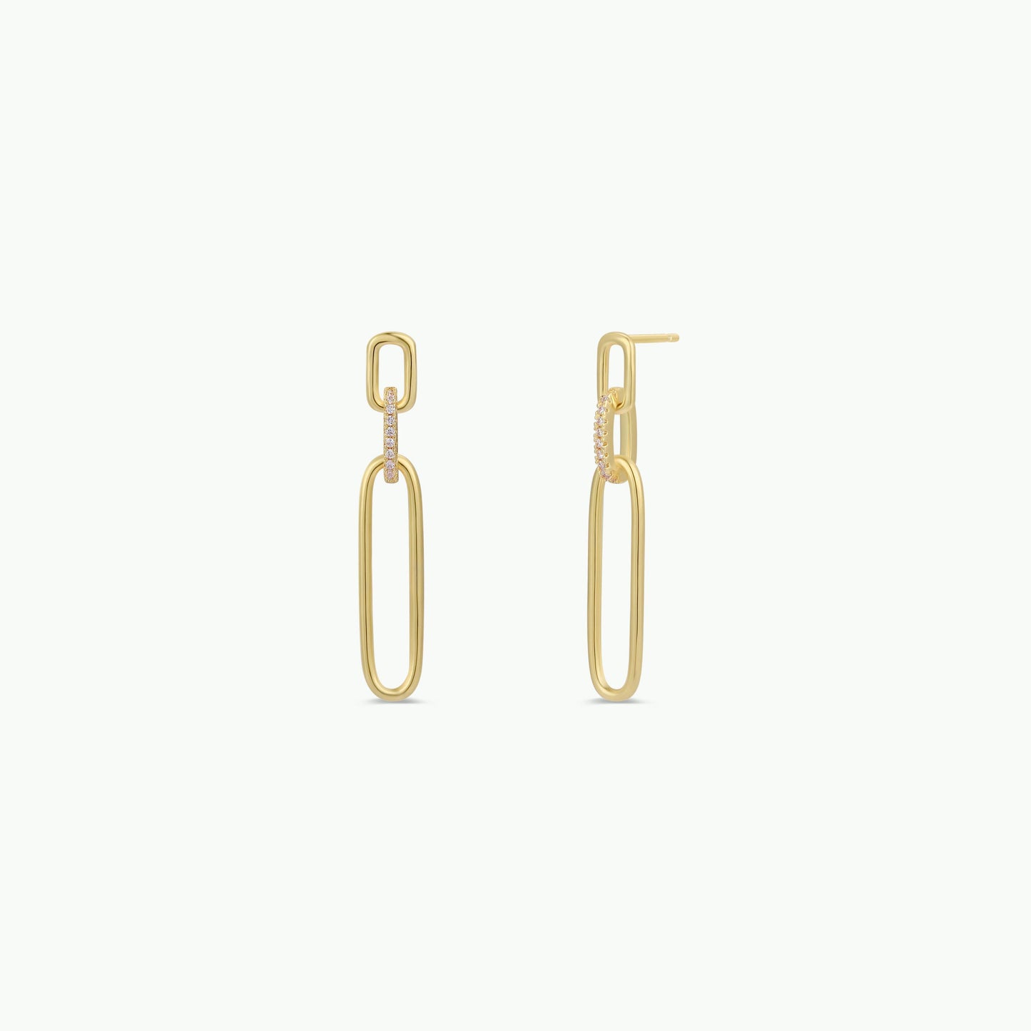 Pave Link Drop - Earring