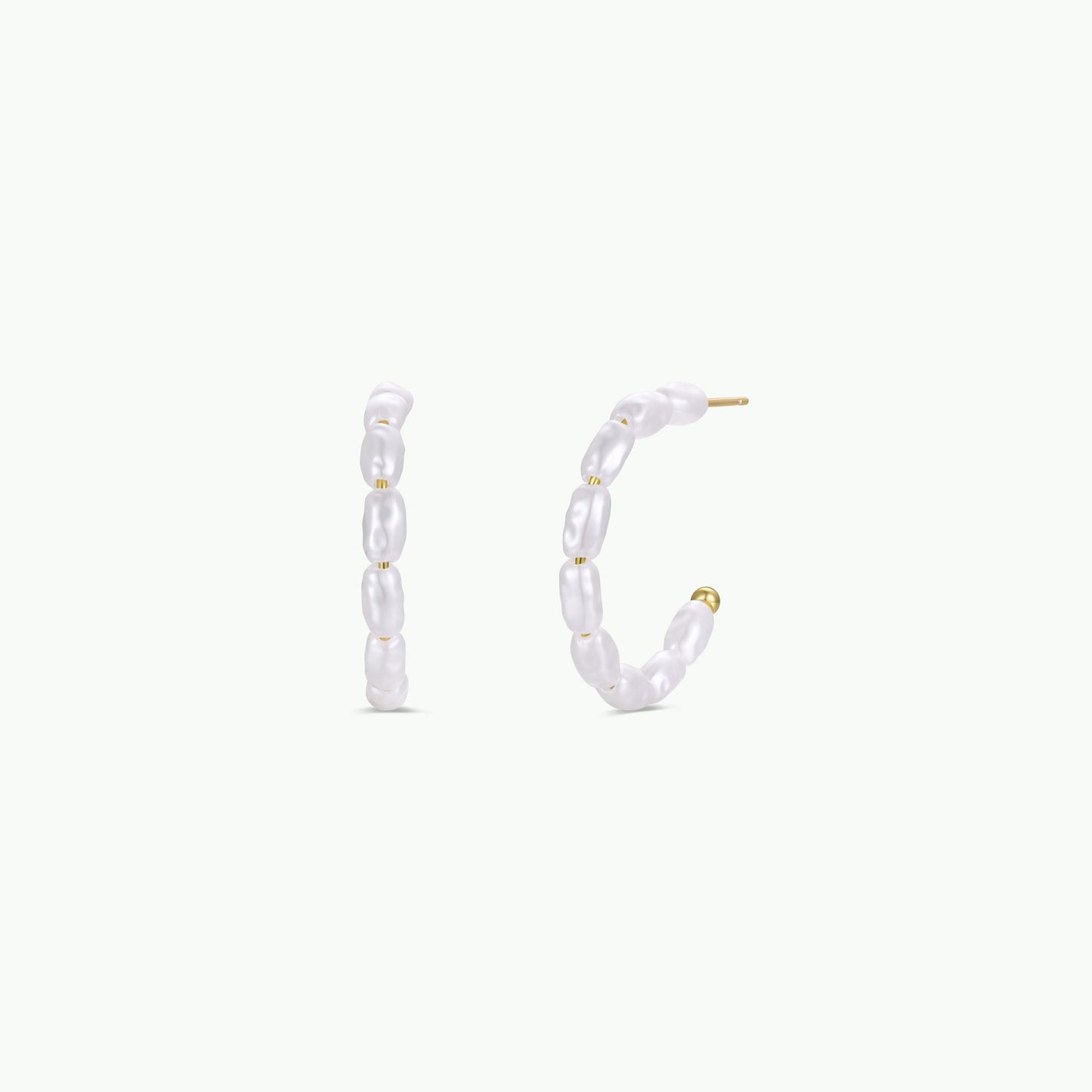 Multi Pearl Hoop Earrings