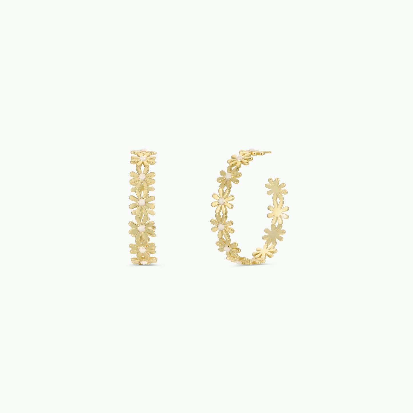 Daisy Chain Earrings - Enamel and Gold