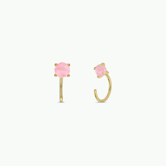 Rose Quartz Huggies - Love