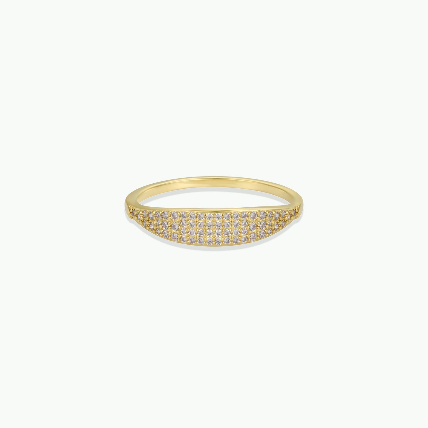 Gold Ring - Tapered Pave - Champagne CZ