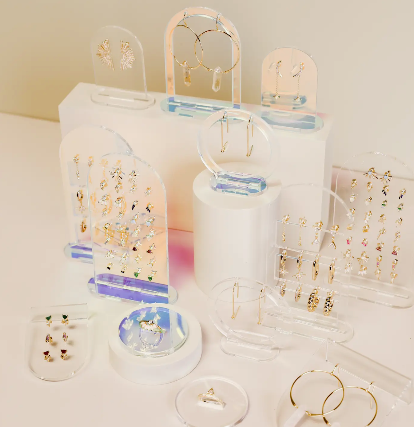 Clear Earring Display Hollow Arch