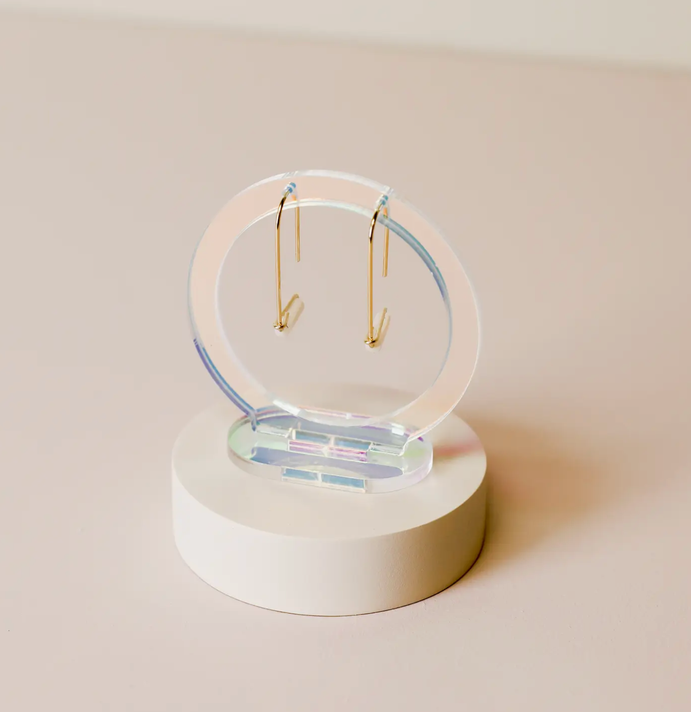 Iridescent Earring Display Hollow Circle