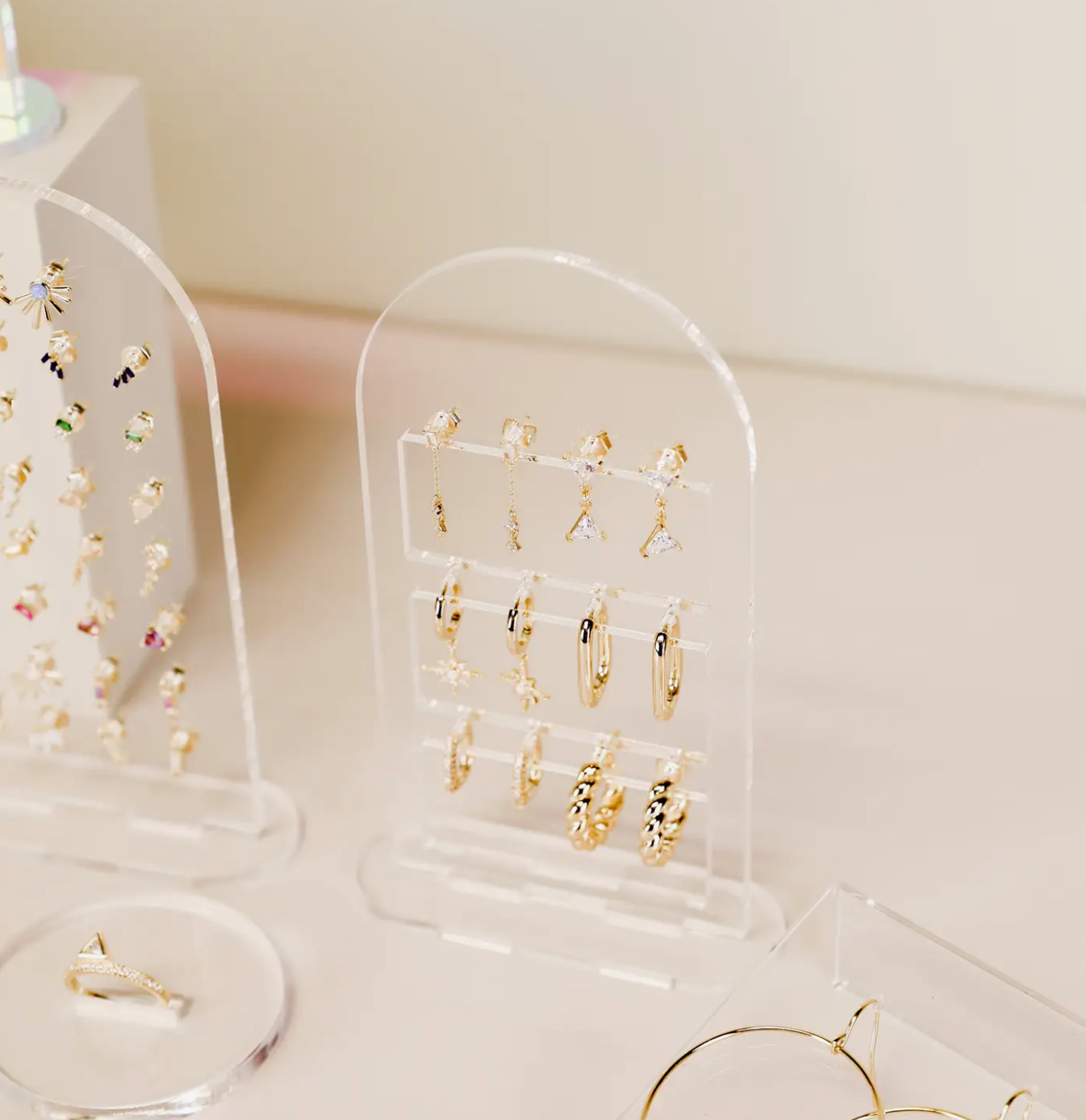 Iridescent Earring Display Stacked Arch