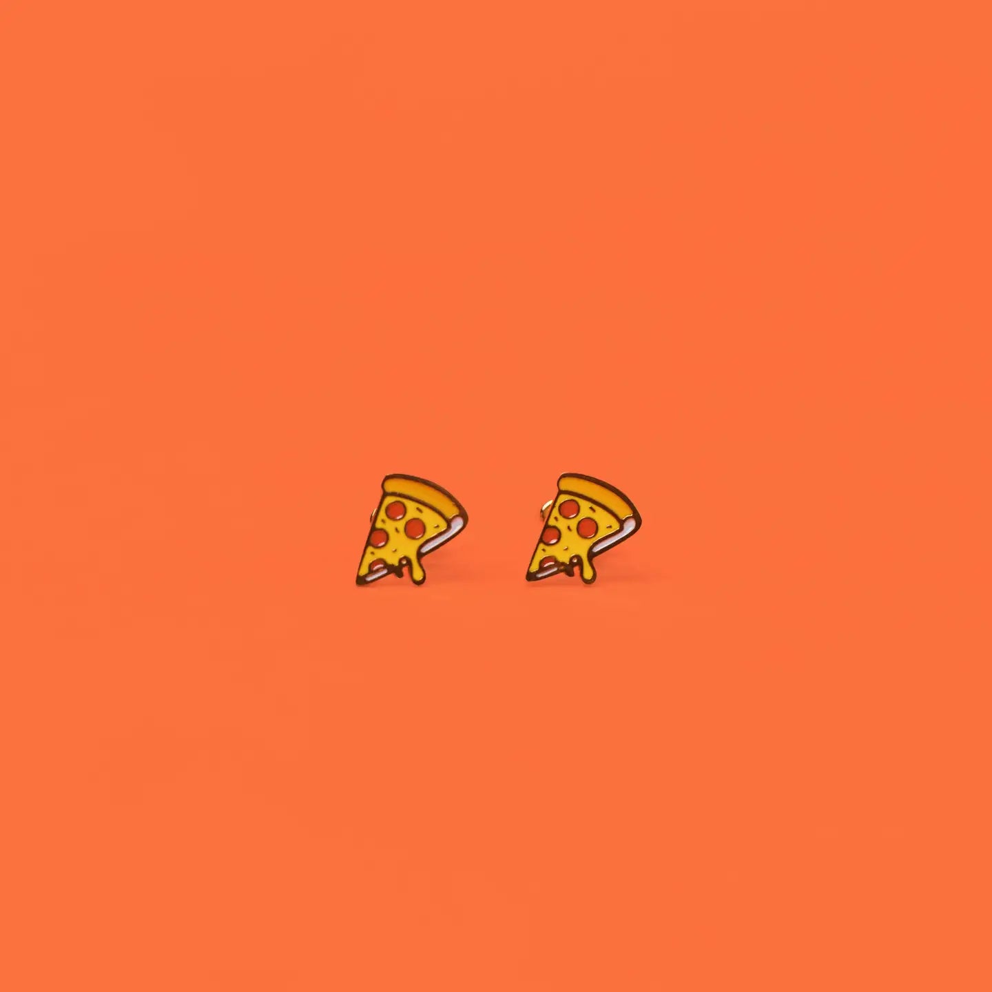 Pizza Enamel Flat Back Kids Earrings