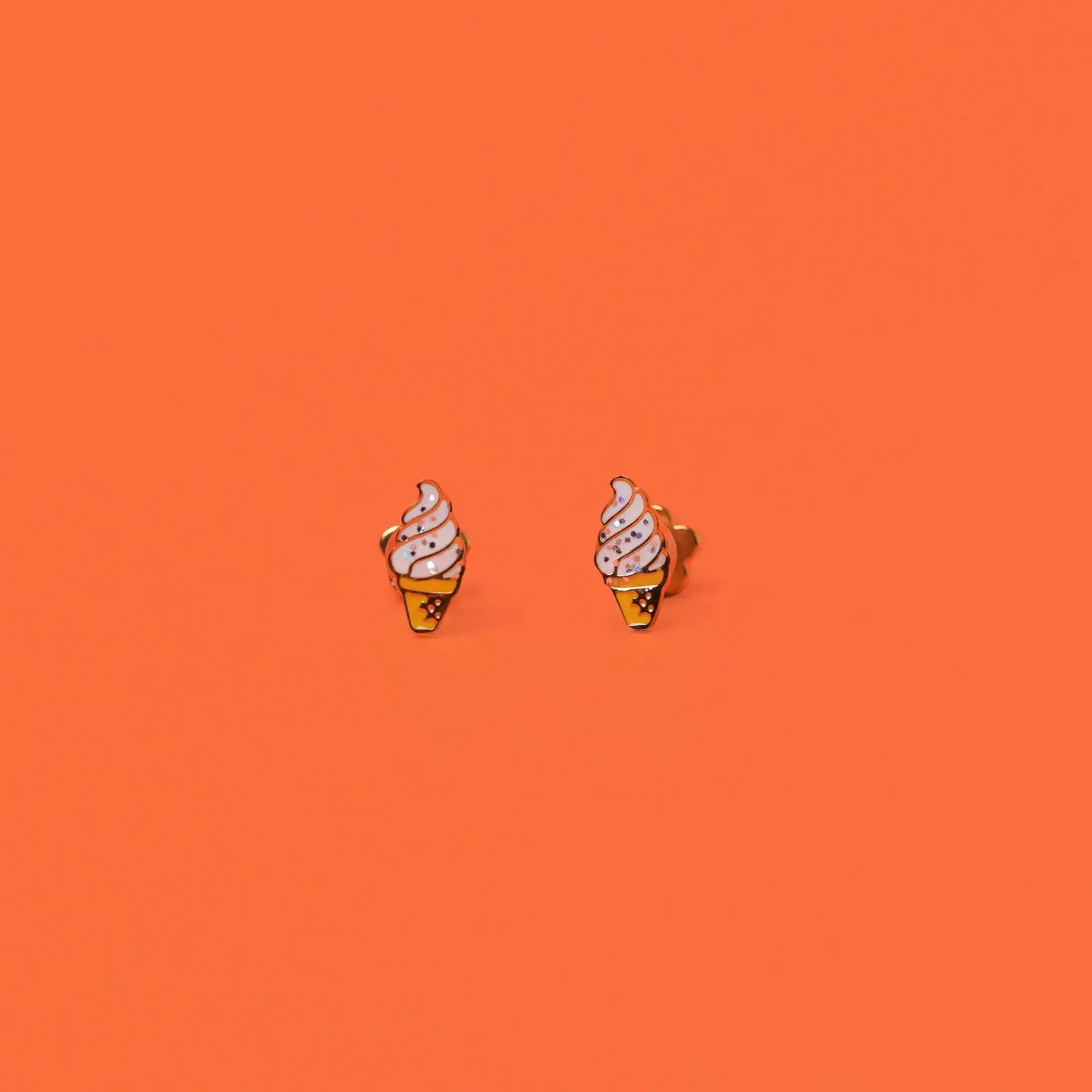 Ice Cream Enamel Flat Back Kids Earrings