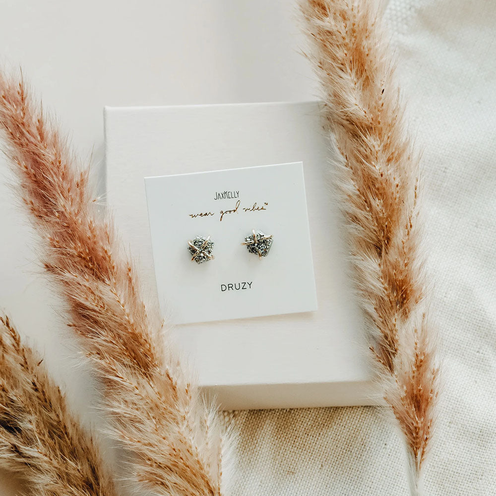 Silver Druzy Prong