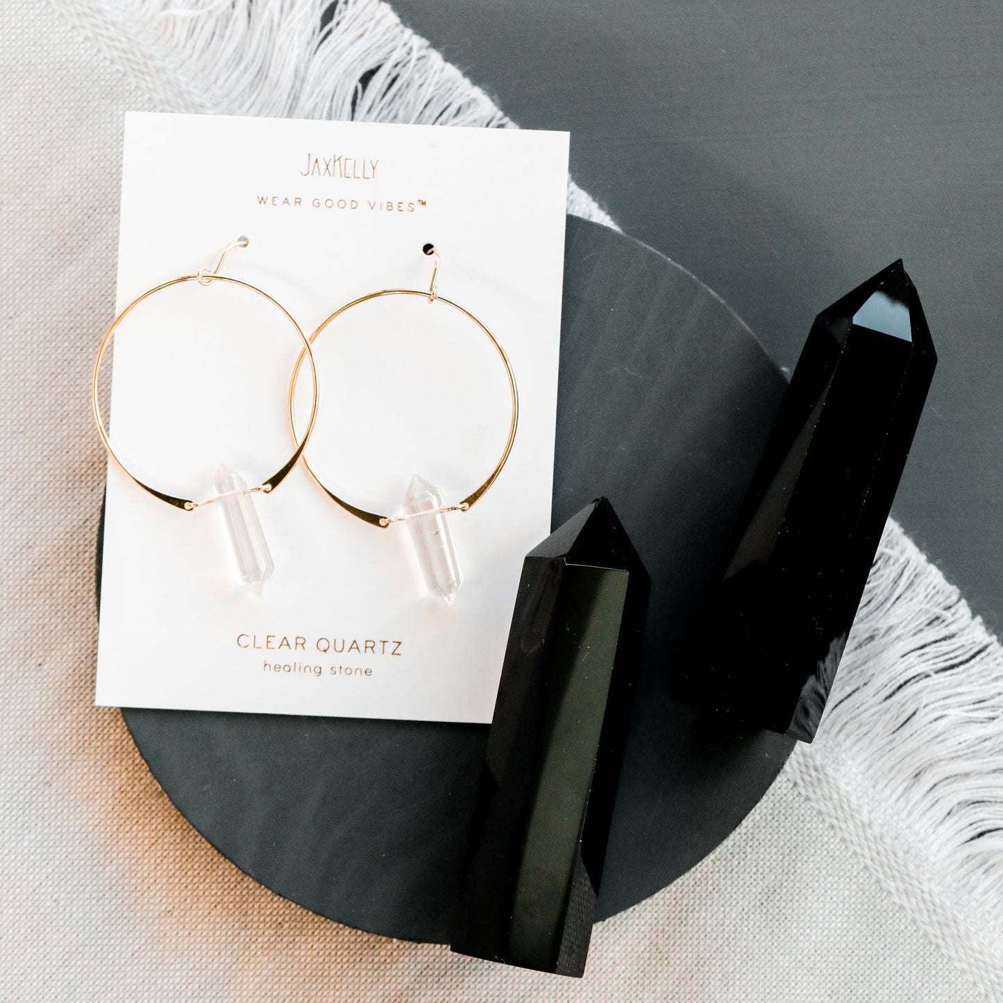 Clear Quartz Hoop - Healing
