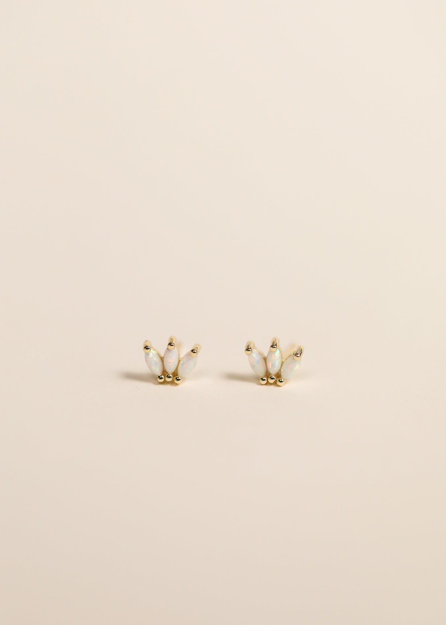 White Opal Crown Stud