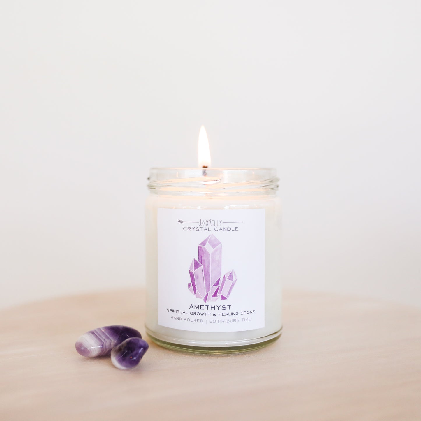 Amethyst Crystal Candle - Spiritual Growth & Healing